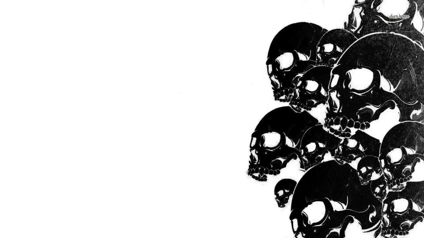 Black and white skulls wallpaper Art wallpaper - #