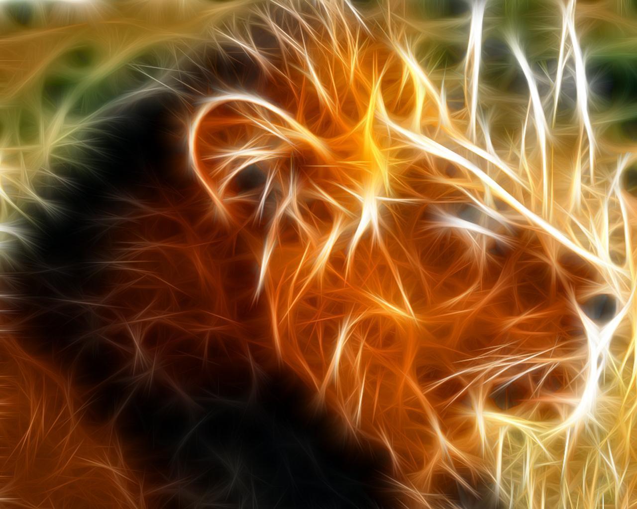 3D lion animal computer illustration free desktop background
