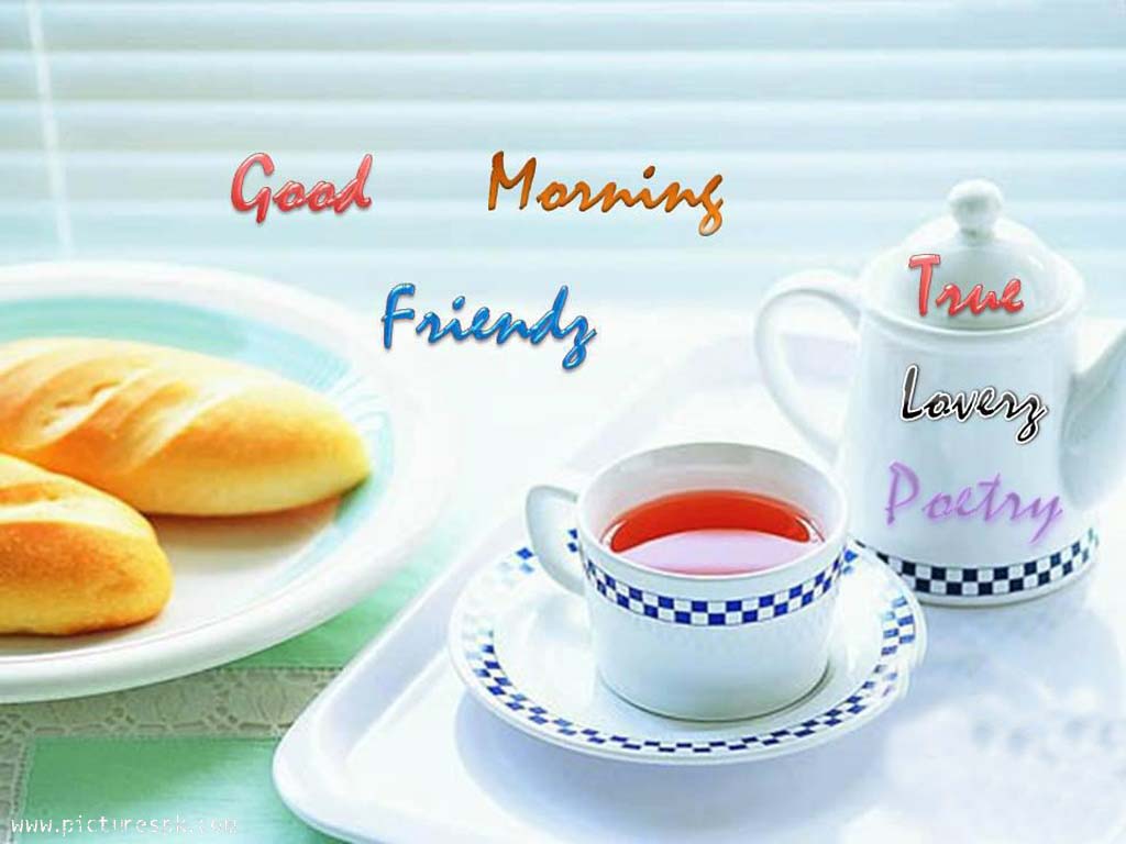 good morning tea plate wishes free wallpaper