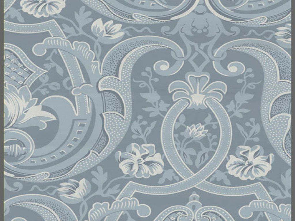 Blue Victorian damask wallpaper Wallpaper Wallpaper 14762