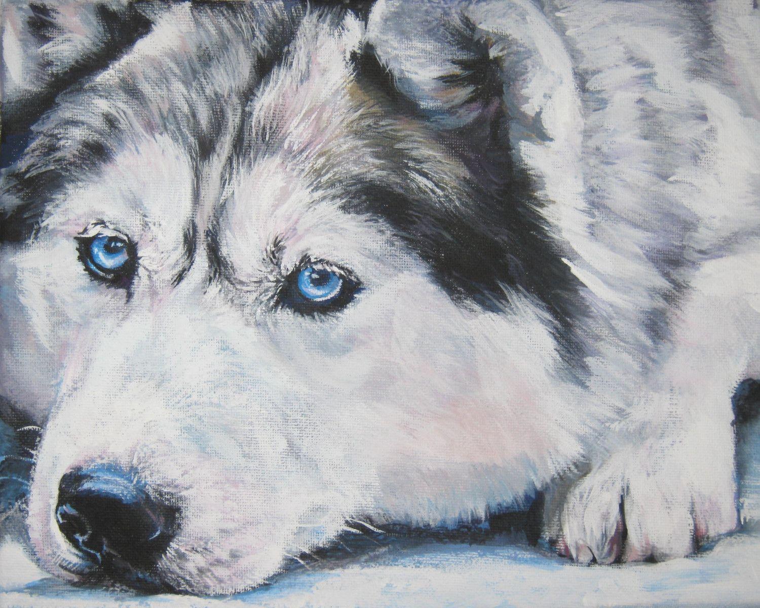 Drawn Siberian Husky dog photo and wallpaper. Beautiful Drawn
