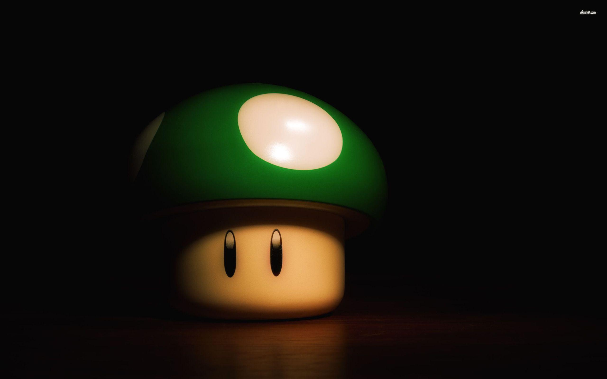 Green Mario mushroom wallpaper