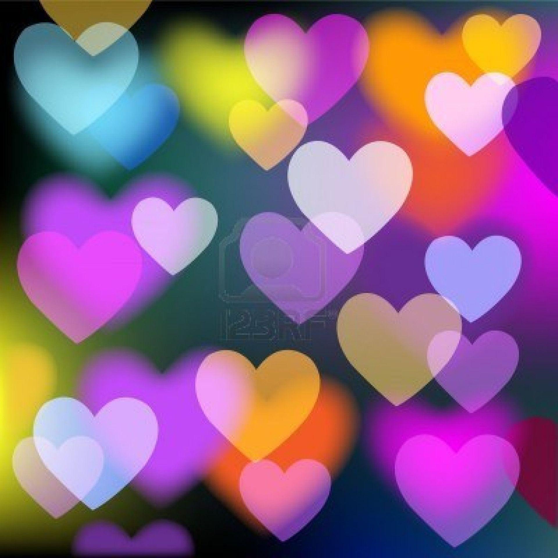 abstract colorful vector background with hearts royalty free