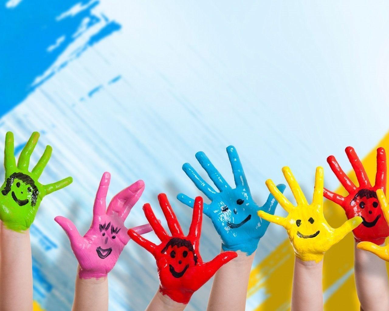 Colorful Happy Hands Wallpaper. HD Wallpaper Source