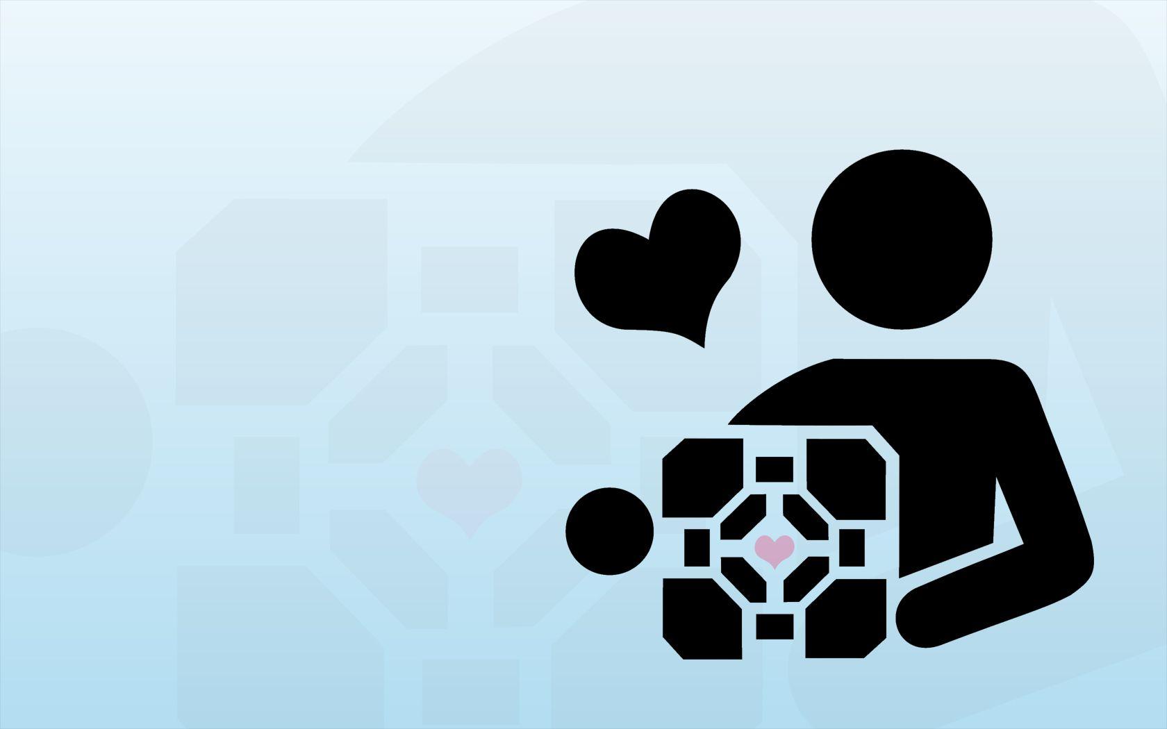 Companion Cube Wallpaper 1600x900
