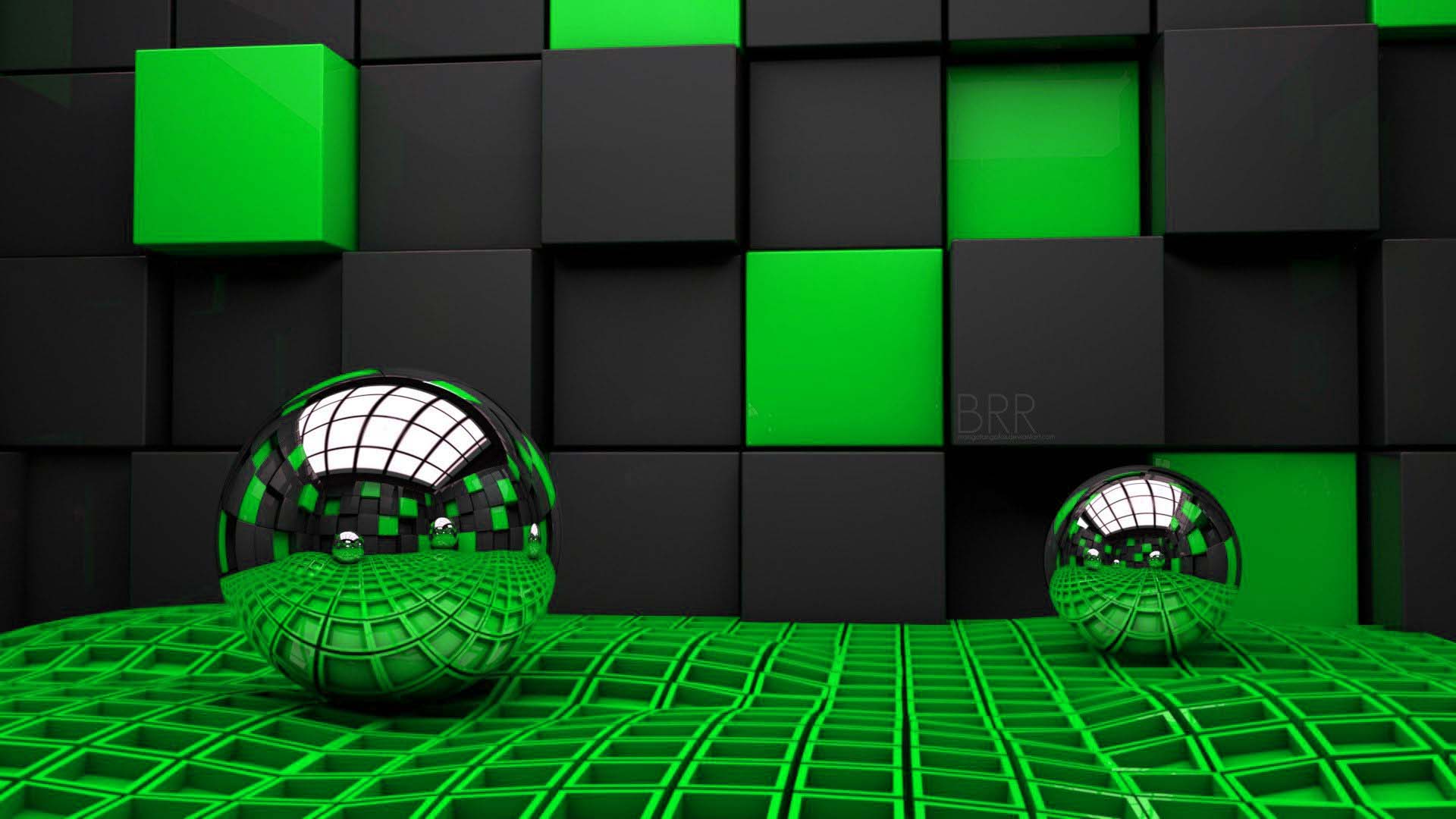 Green 3D Background Wallpaper