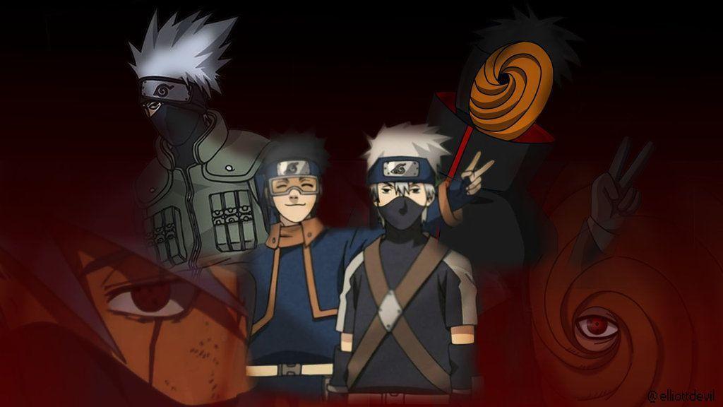 Naruto: Kakashi And Obito Tobi Wallpaper