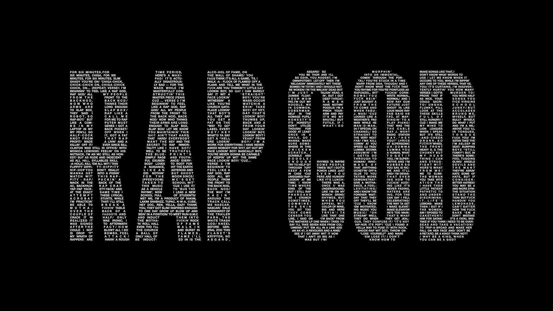 Rap God wallpaper (black)