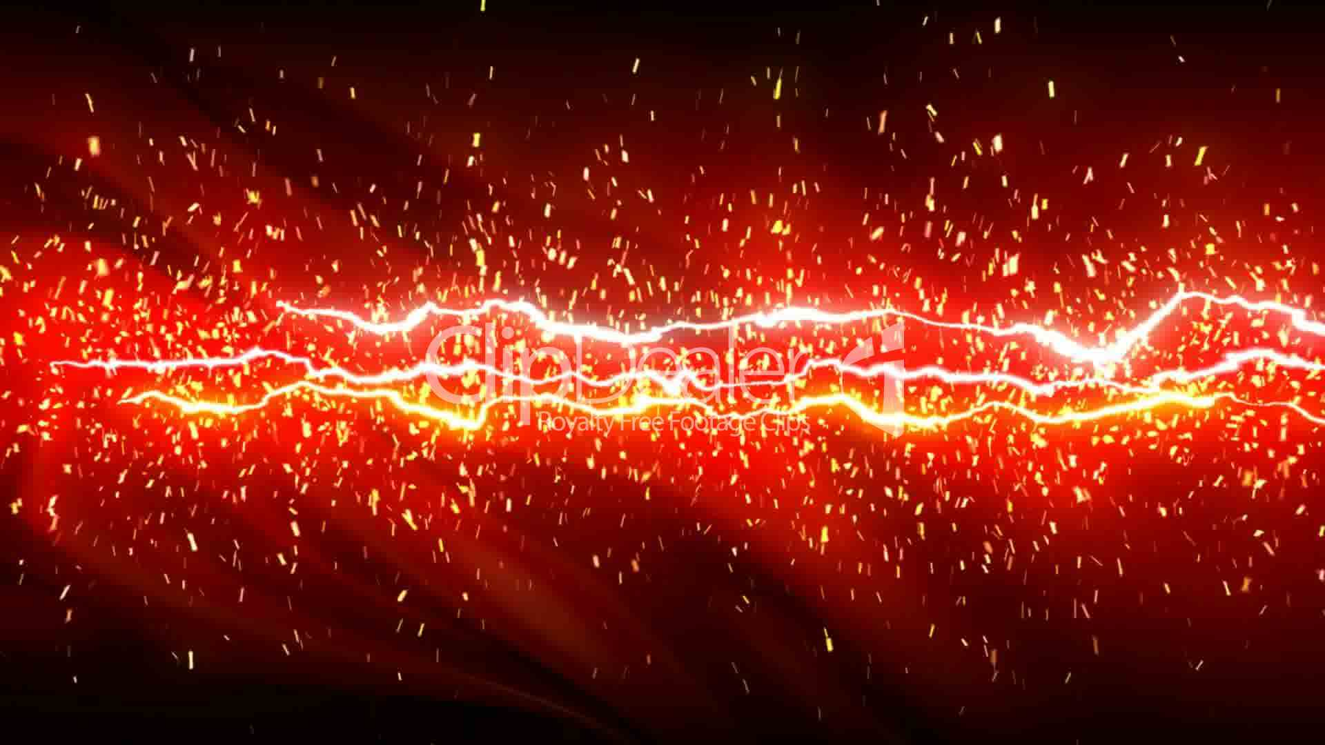 Slow sparks and lightnings on red silky background: Vídeos de
