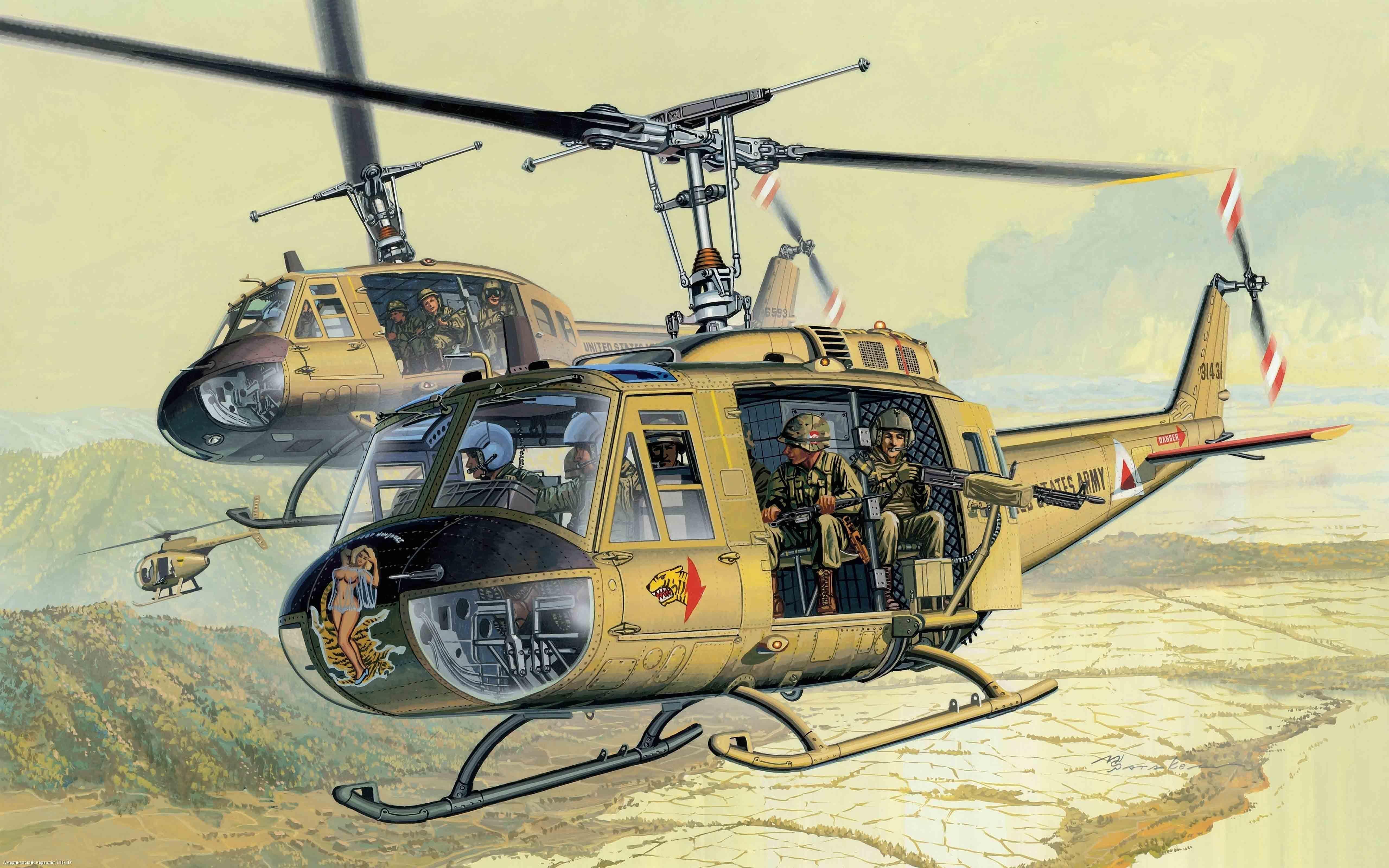 Wallpaper vietnam, bell, uh- iroquois, huey, helicopters, war
