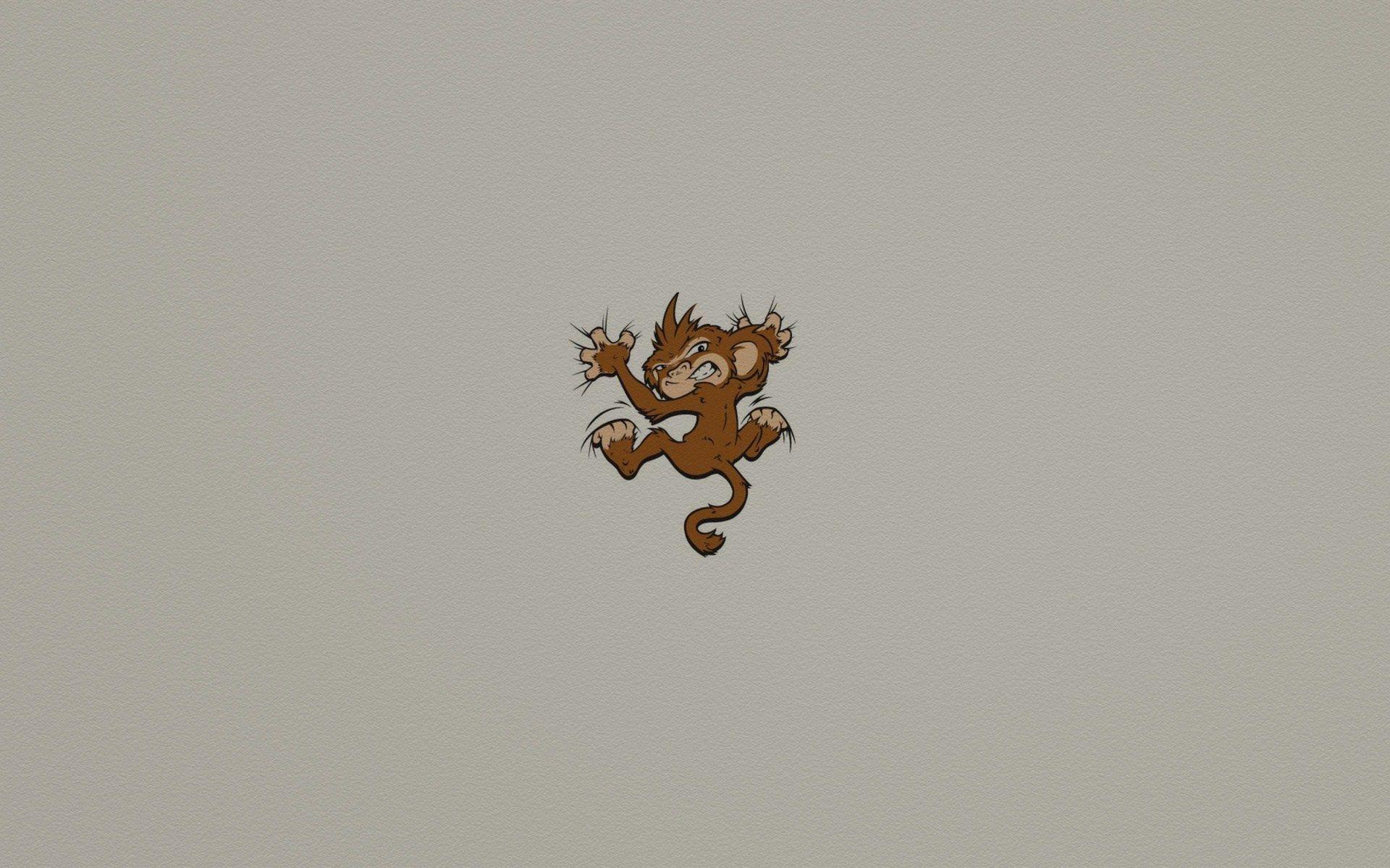 Monkey Cartoon Minimalism HD Wallpaper