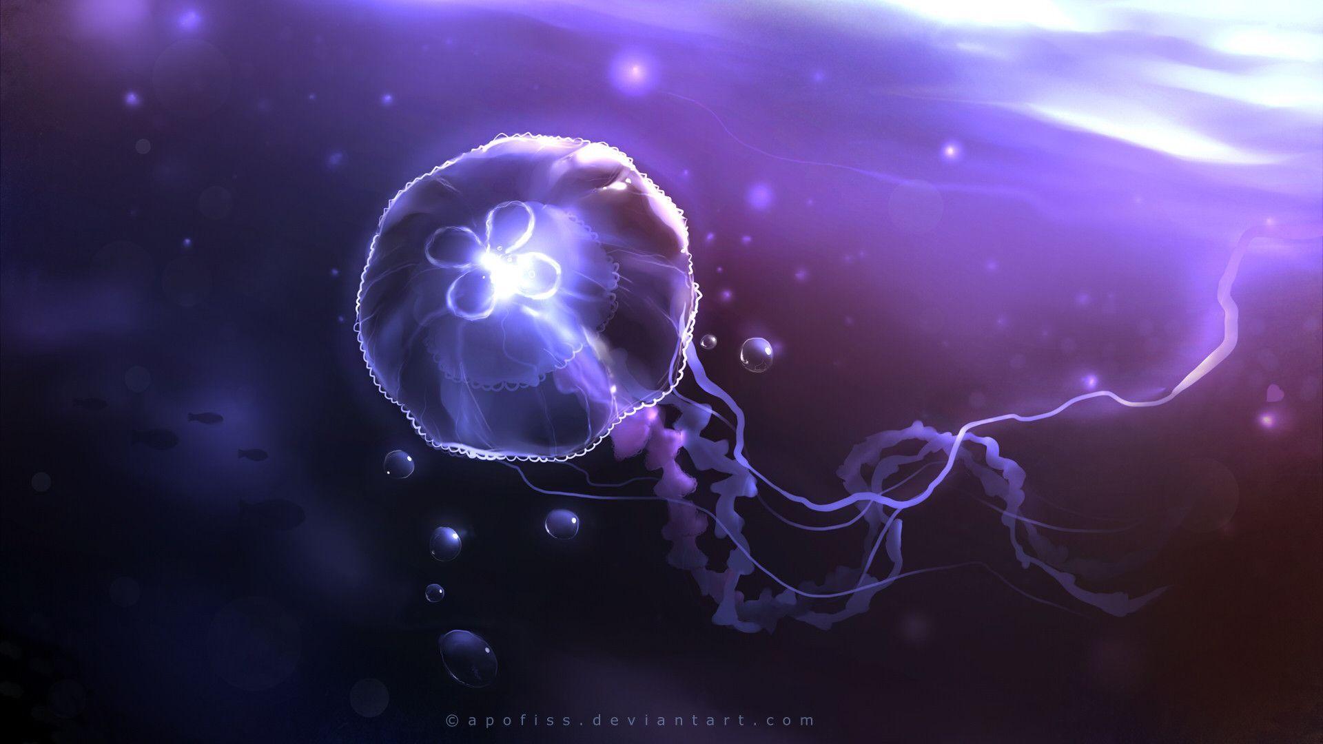 Cute Anime Jellyfish Background HD Wallpaper Cute Wallpaper