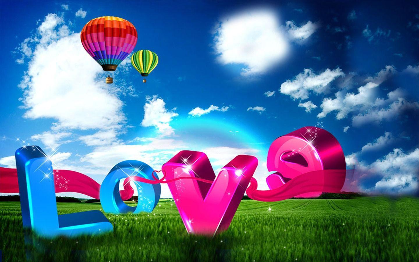 3D Love Word wallpaper