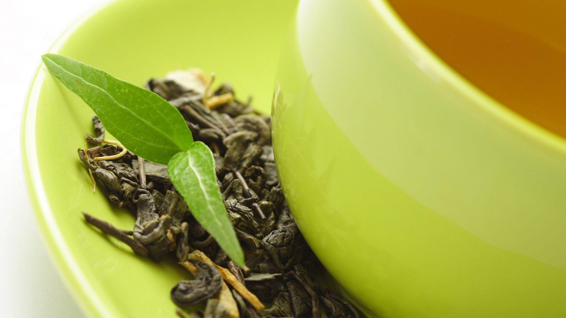 Cup green tea Wallpaper