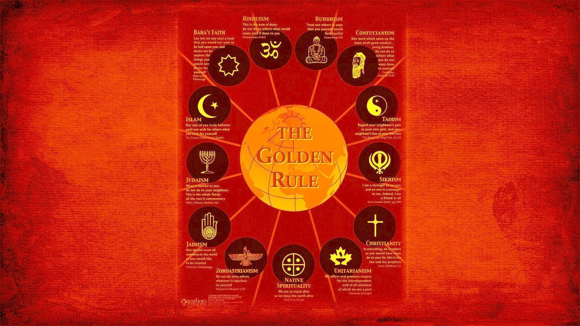 The golden rules of religions wallpaper