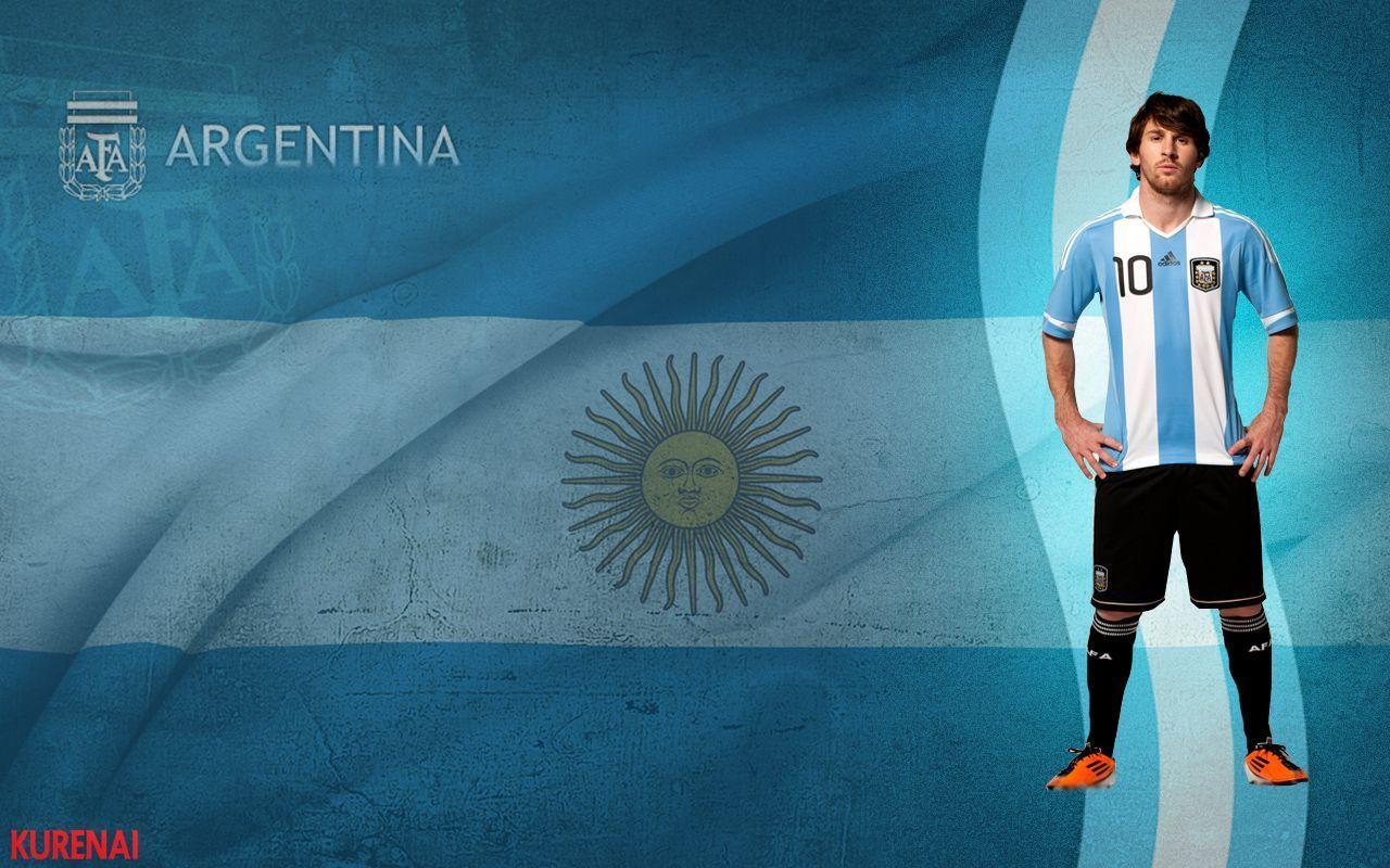 Lionel Messi Argentina Flag Background Wallpaper