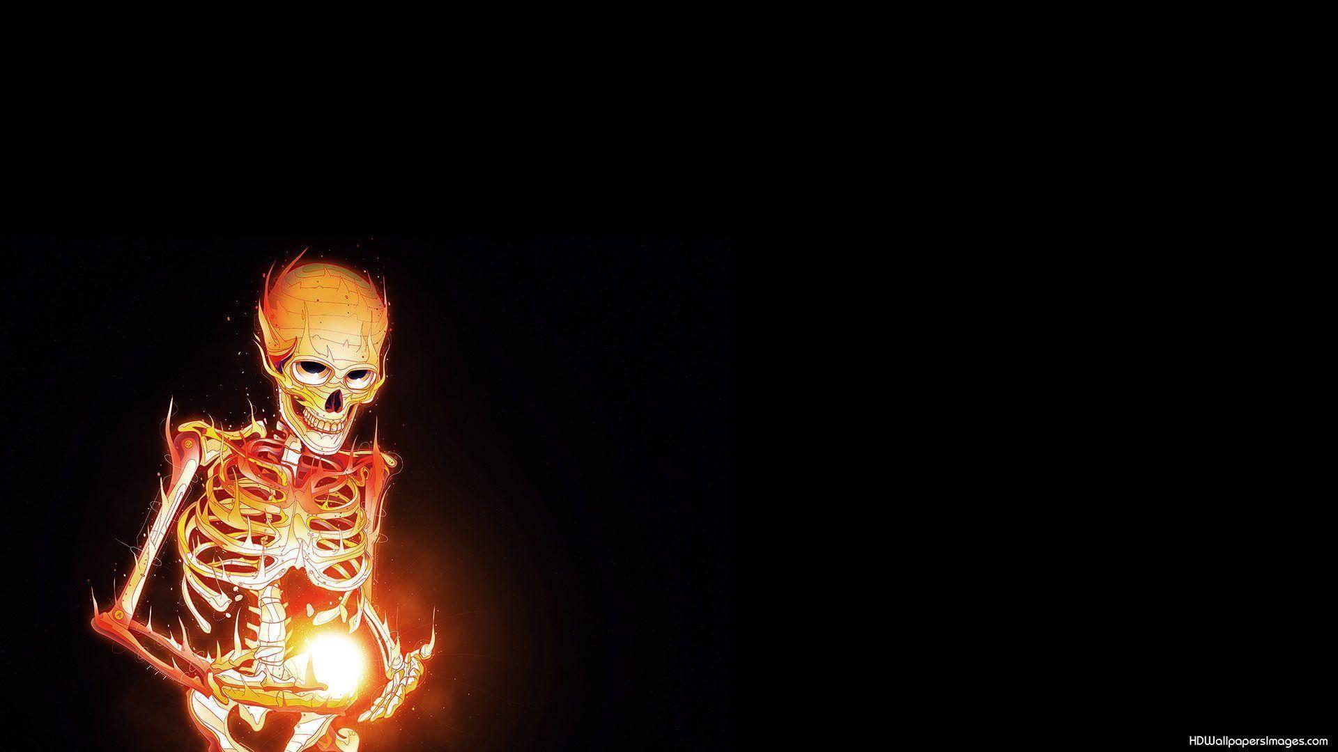 Dark Burning Skeleton Wallpaper. HD Wallpaper Image