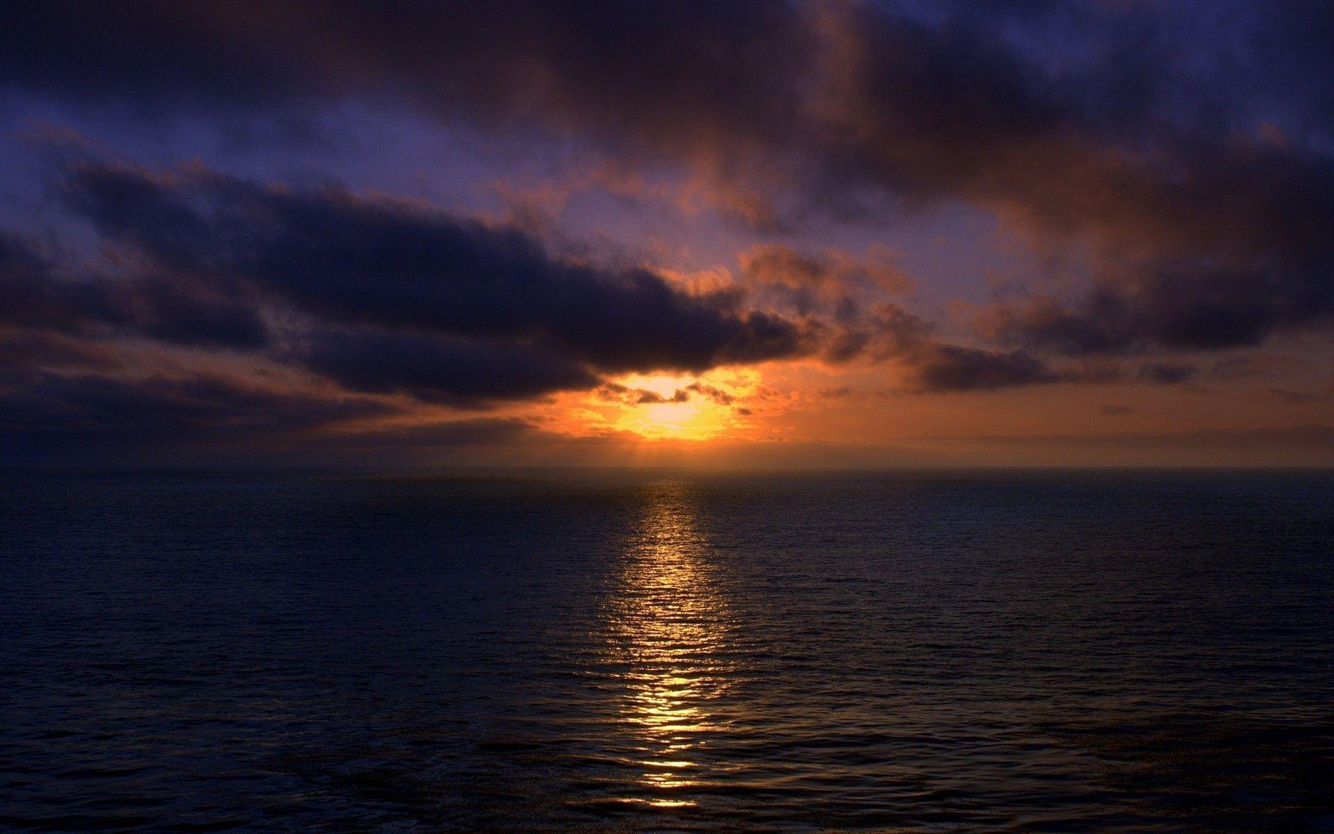 Wallpaper For > Ocean Sunset Background
