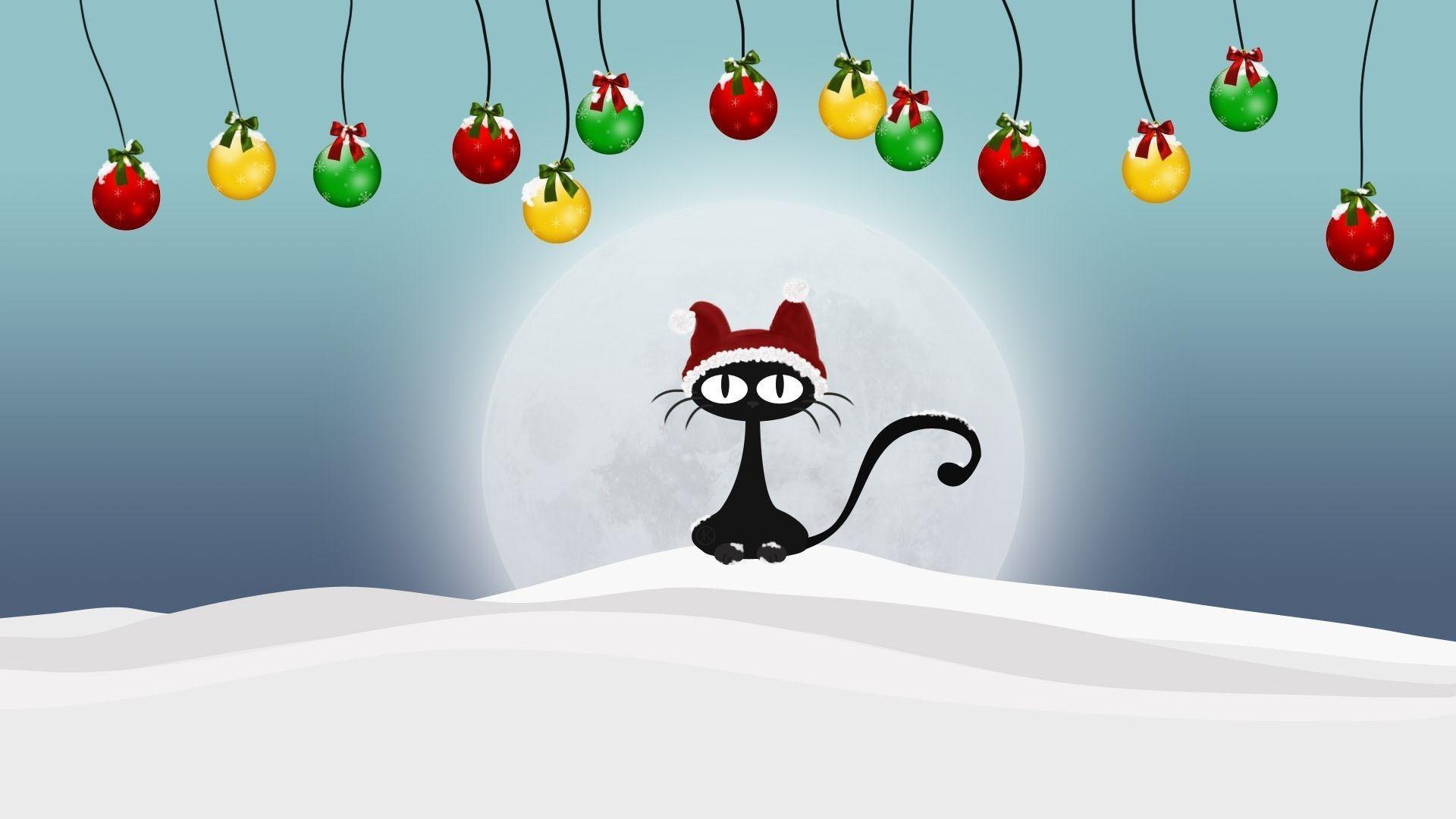 Christmas Cat HD iPhone Wallpaper