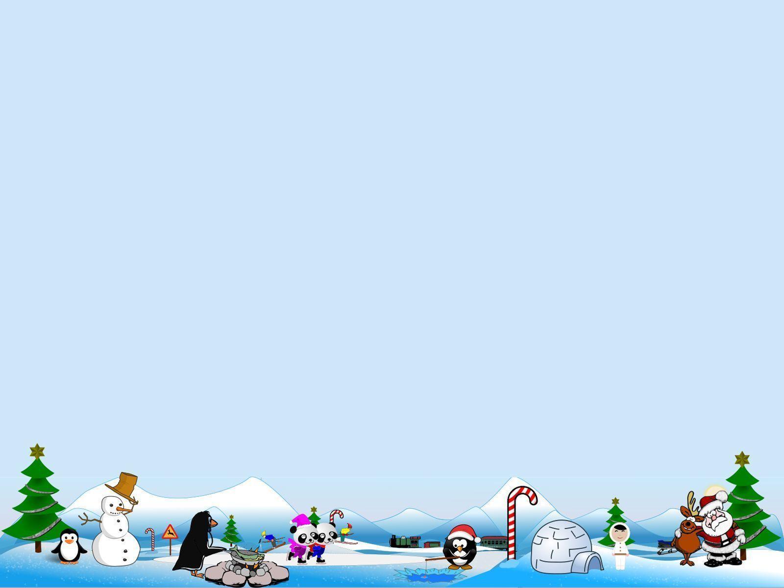 Artic North Pole Scene for Holidays PPT Background