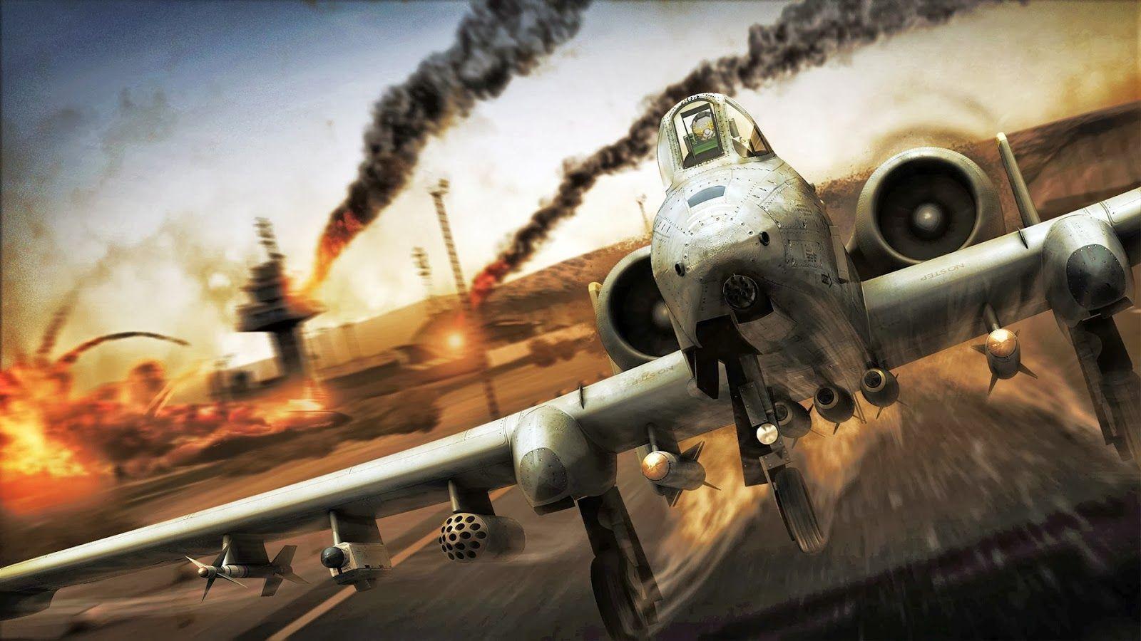 Fighter Plane Military Base Explosion x08 HD Wallpaper