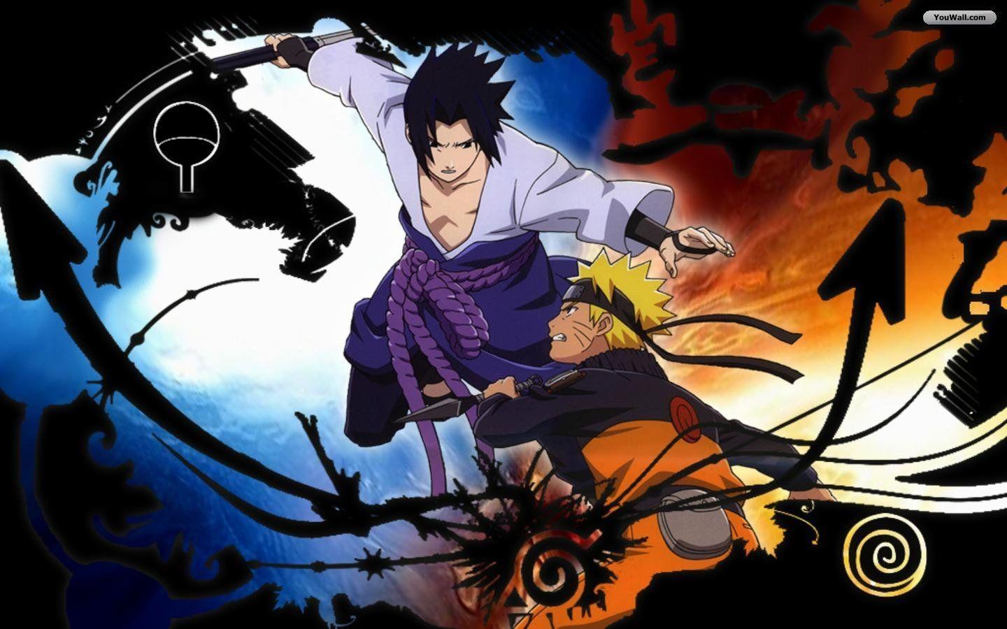 Naruto e Sasuke clássico wallpaper