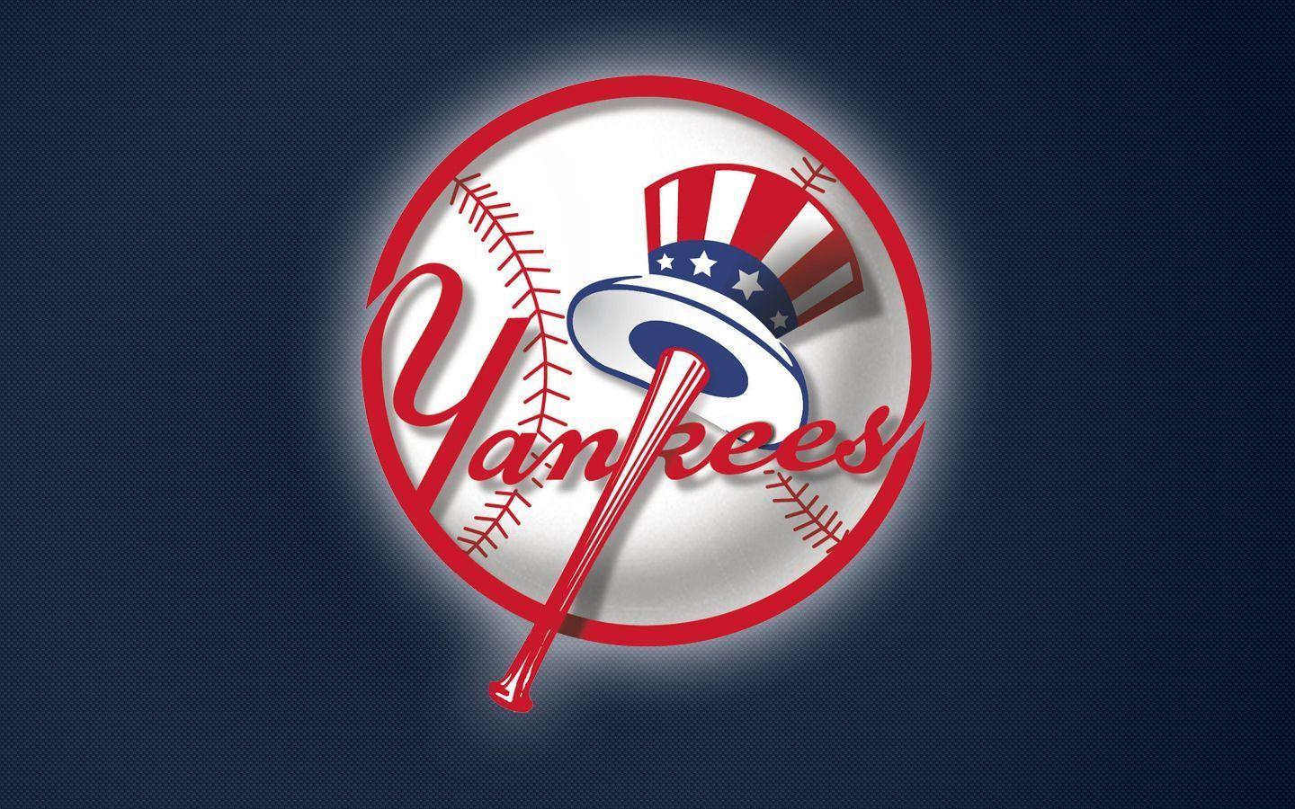 Download New York Yankees 3D Logo Pinstripes Wallpaper