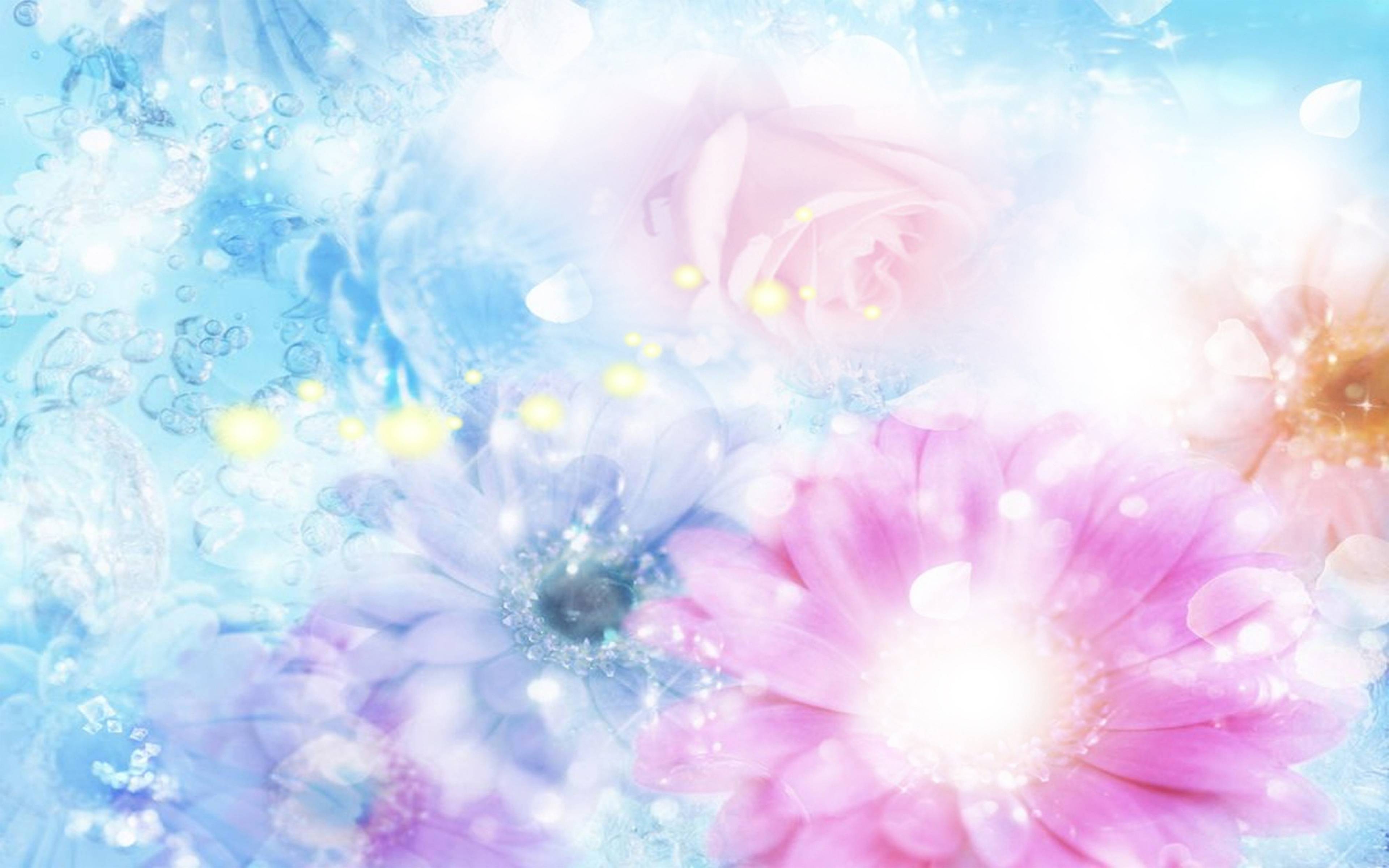 blue and pink flower background