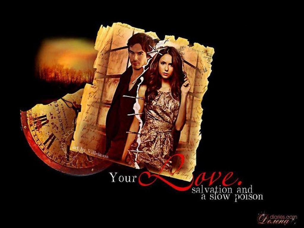 Damon & Elena Vampire Diaries Wallpaper