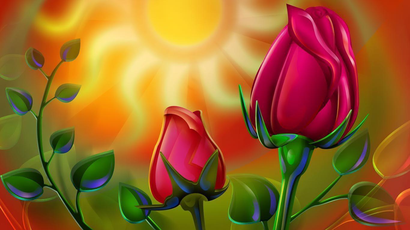 Rose free 1366x768 HD background