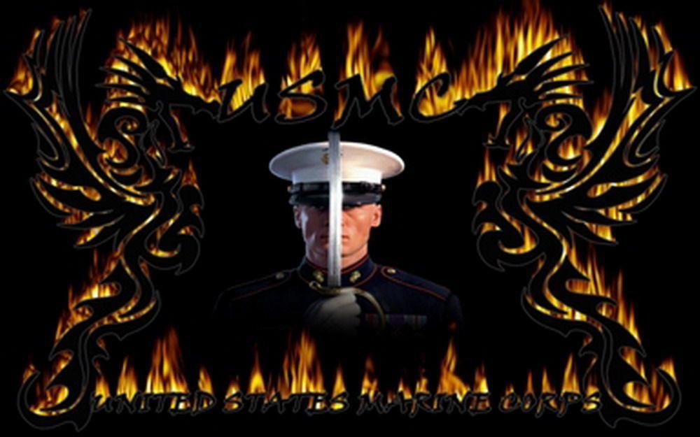 Nice Fire Dragon Marine Corps HD Desktop Wallpaper