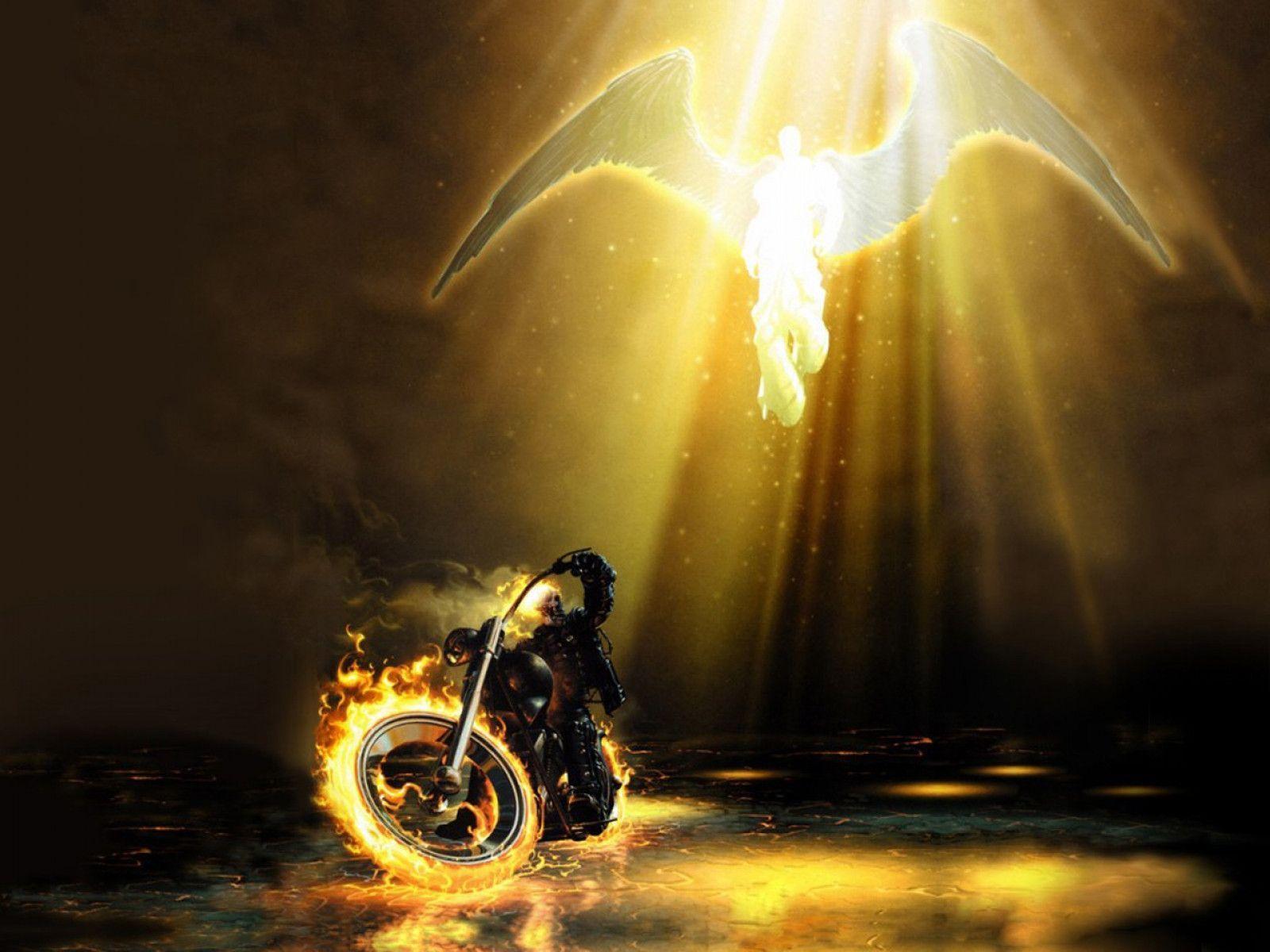 Ghost Rider & Angel Computer Wallpaper, Desktop Background