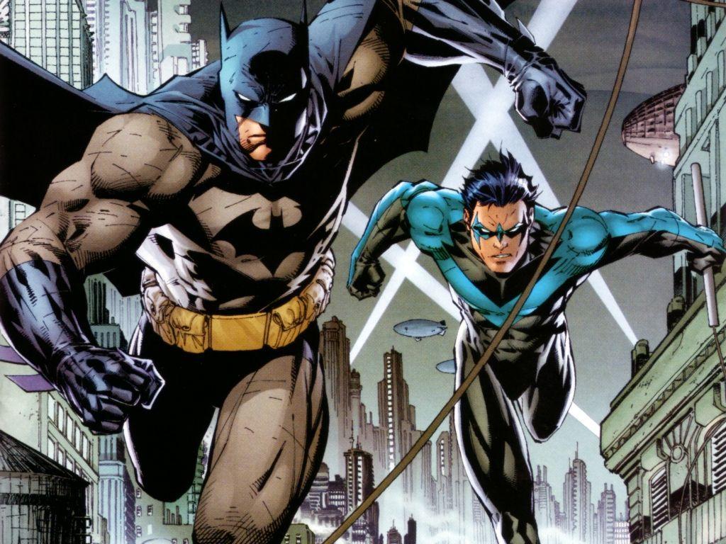 Wallpaper For > Batman And Nightwing And Robin Wallpaper