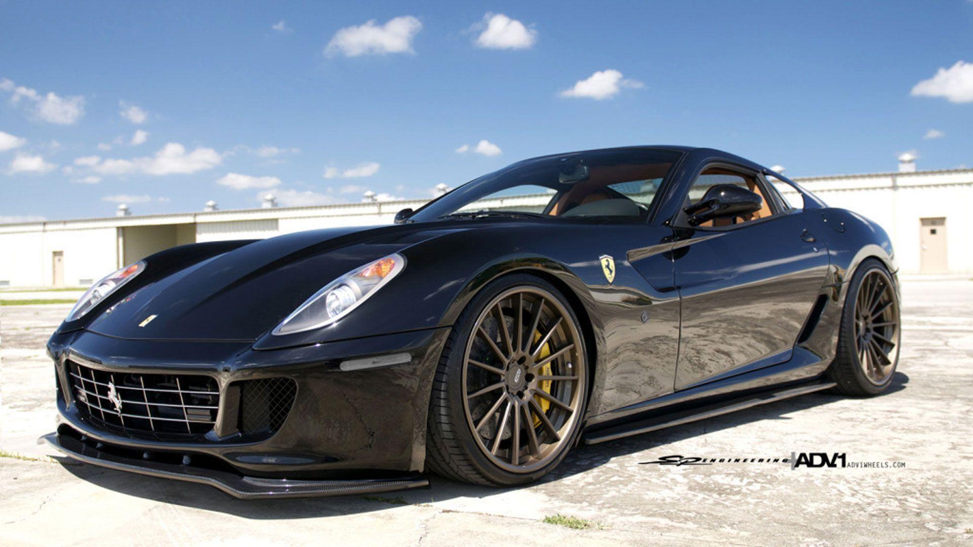 Flat Black Ferrari Wallpaper Image