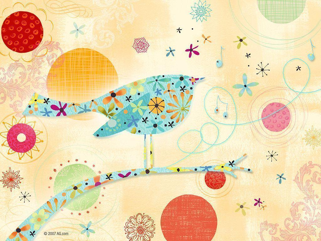 Songbird Cute Design Wallpaper and Picture. Imageize: 1106 kilobyte