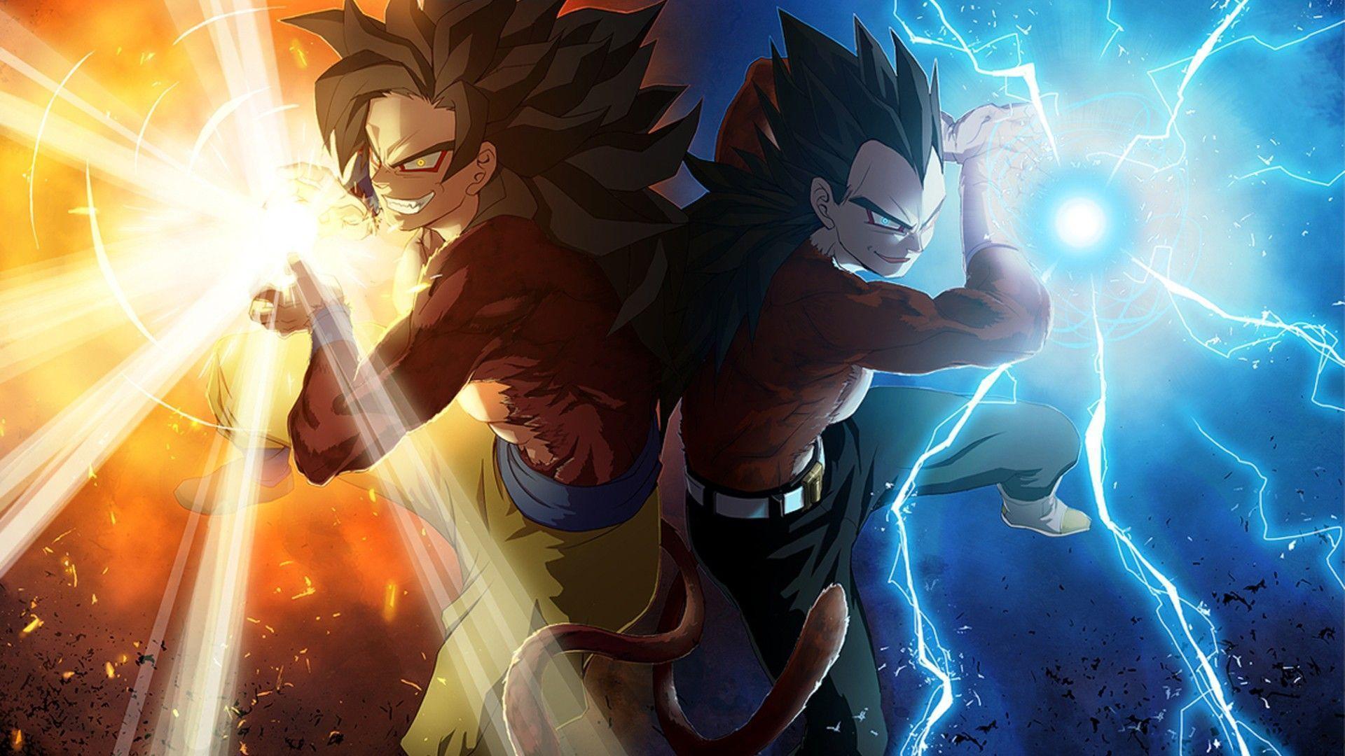 image For > Dbz Wallpaper Goku And Vegeta Ssj4