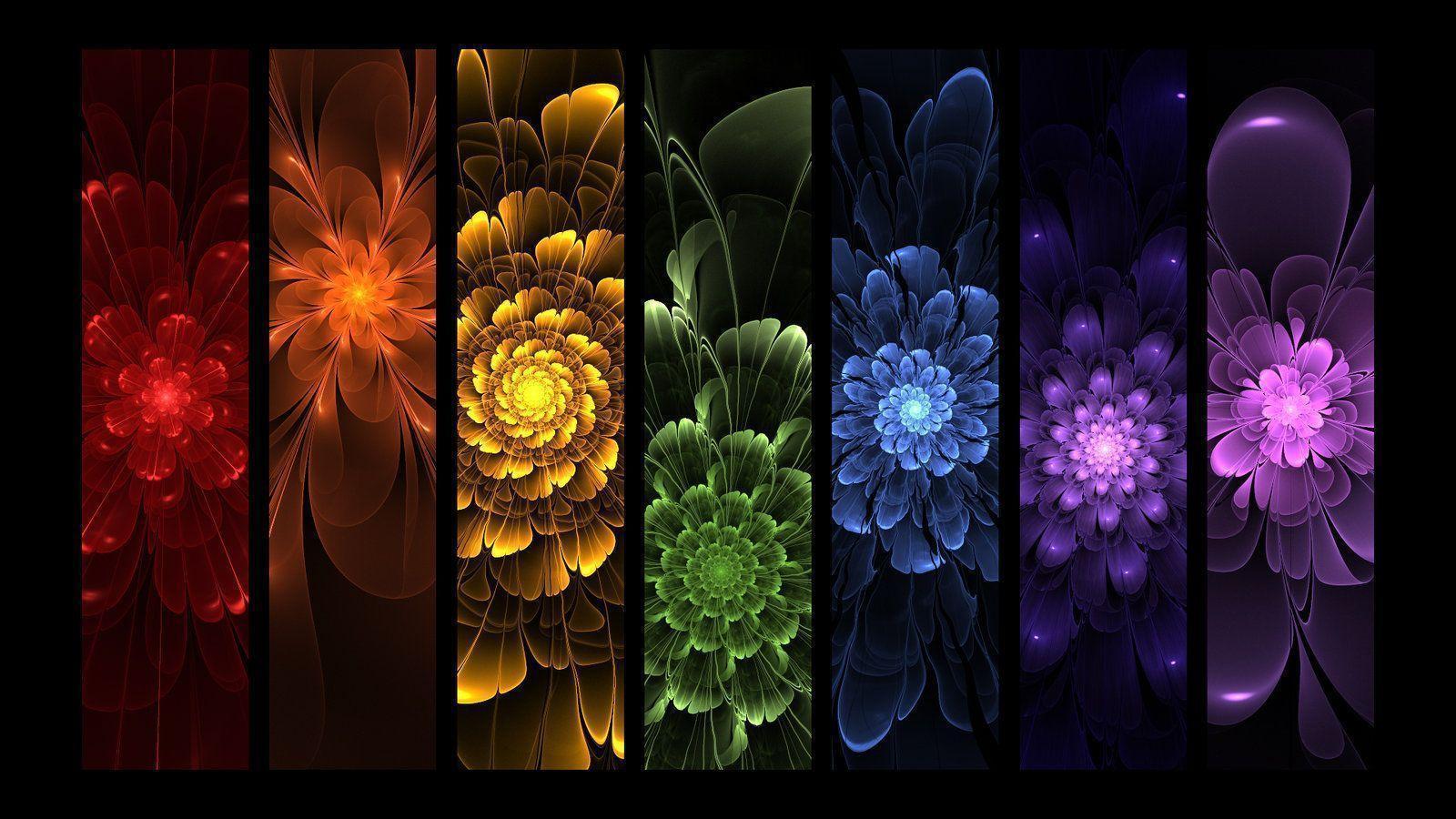 Pics For > Rainbow Flower Background