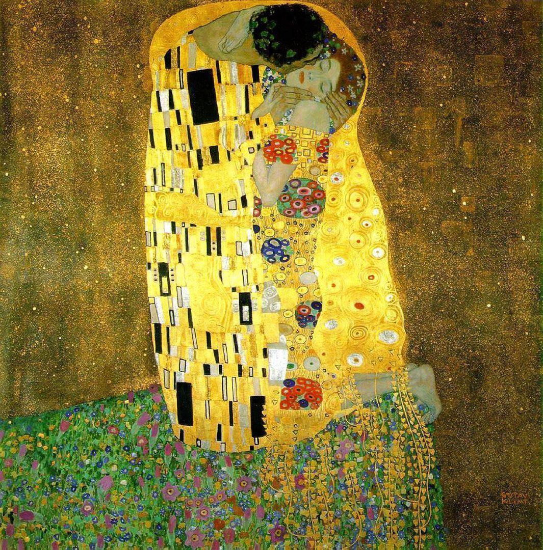 The Kiss Klimt Paintings Wallpaper Image