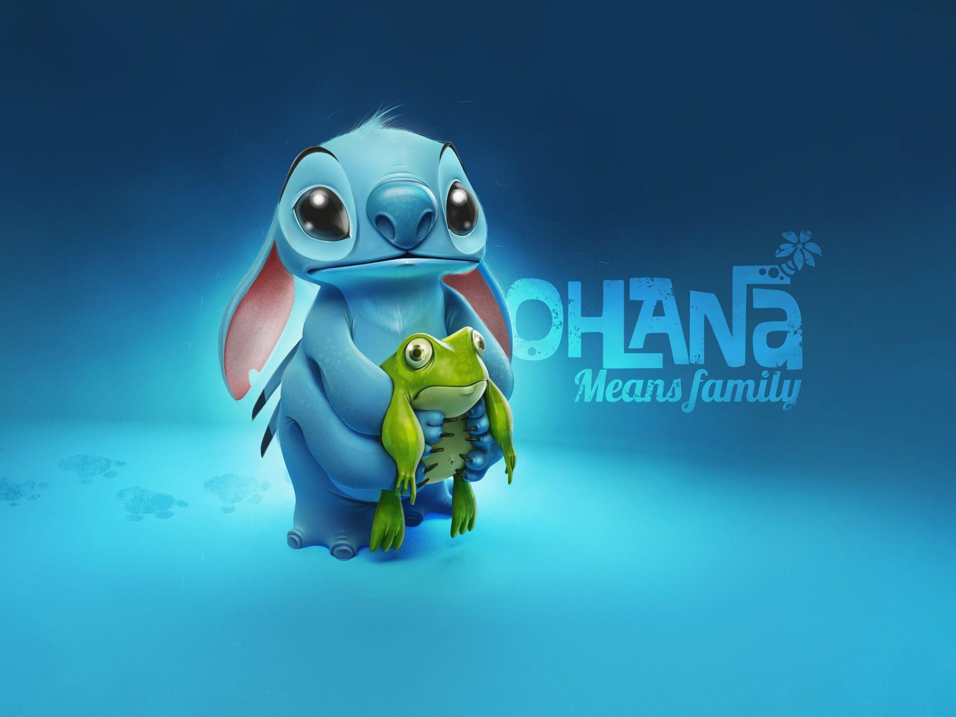Stitch with frog Wallpaperx1440 resolution wallpaper