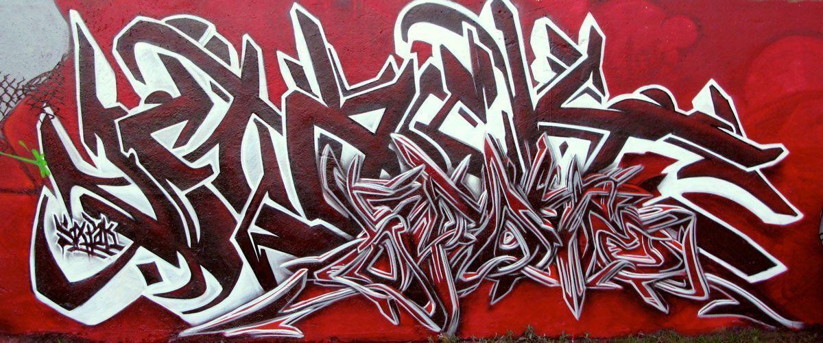 Download Blood Battle Wildstyle Graffiti Red Letters Wallpaper