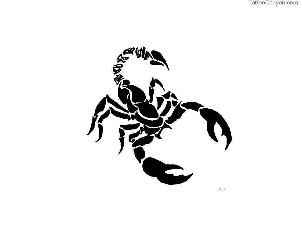 Free Designs Contour Of Scorpion Tattoo Wallpaper Picture #