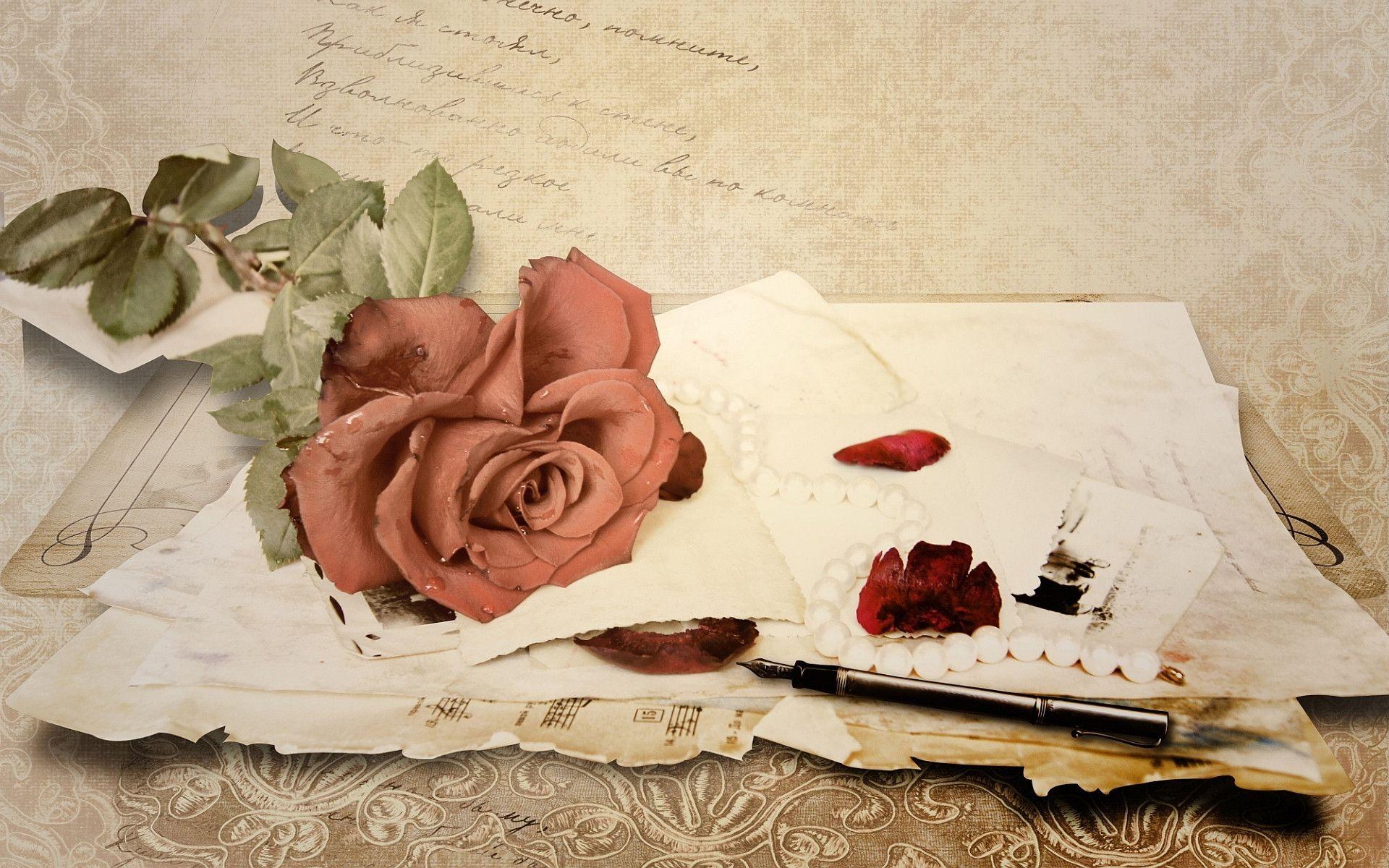 Rose love letter Wallpaper