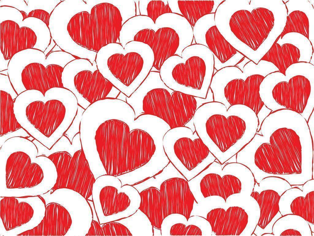 Red doodled valentine heart Background for Powerpoint