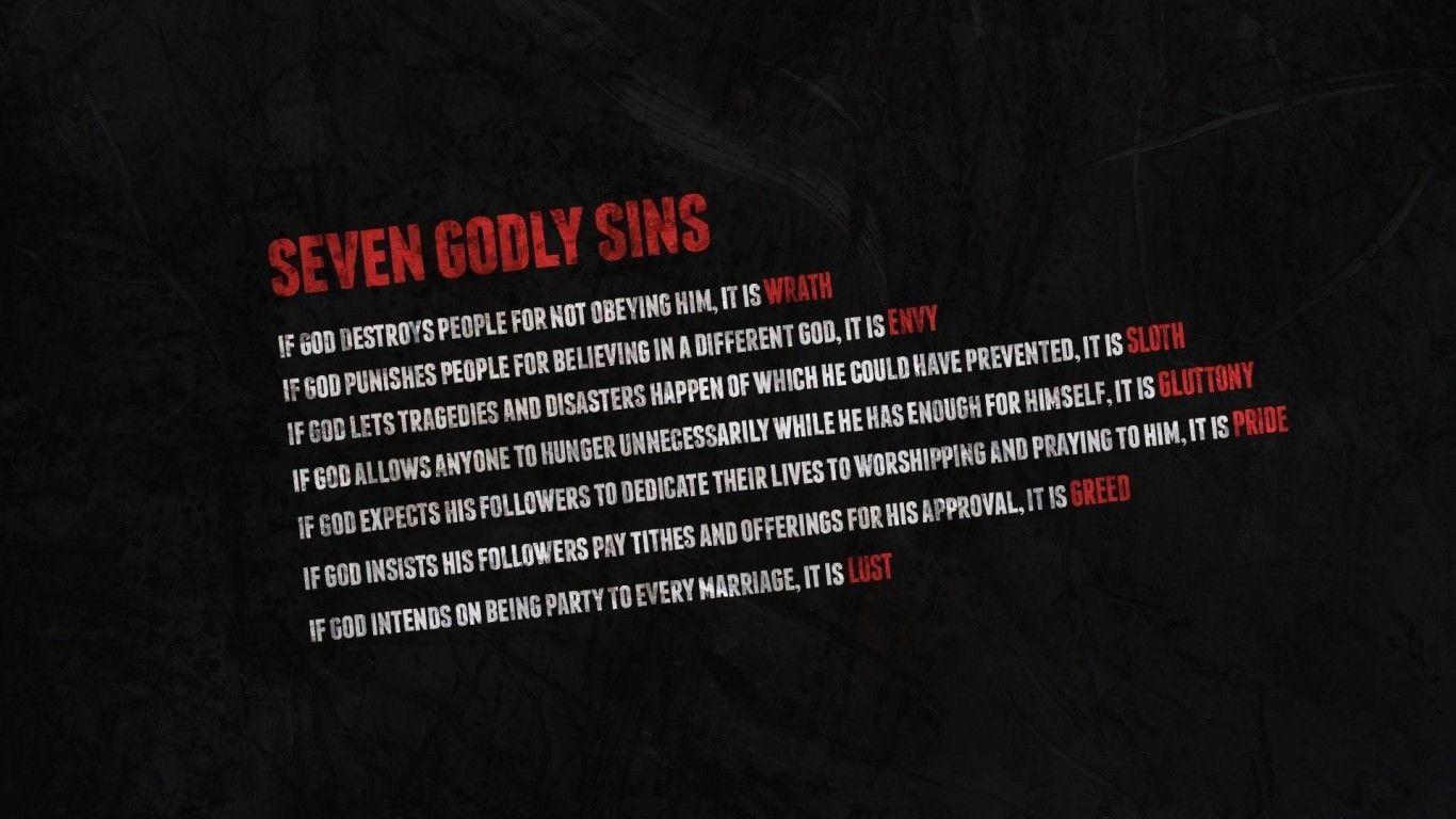 God atheism nightmare quotes seven deadly sins wallpaper. Cool HD