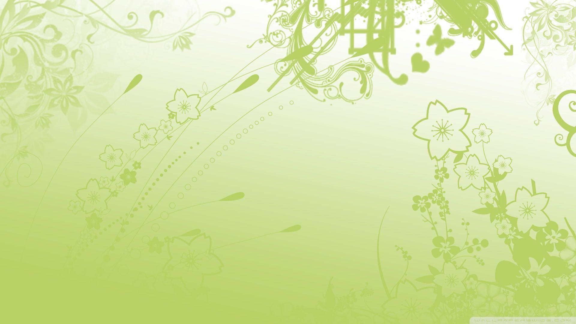 Wallpaper For > Light Green Flower Background HD