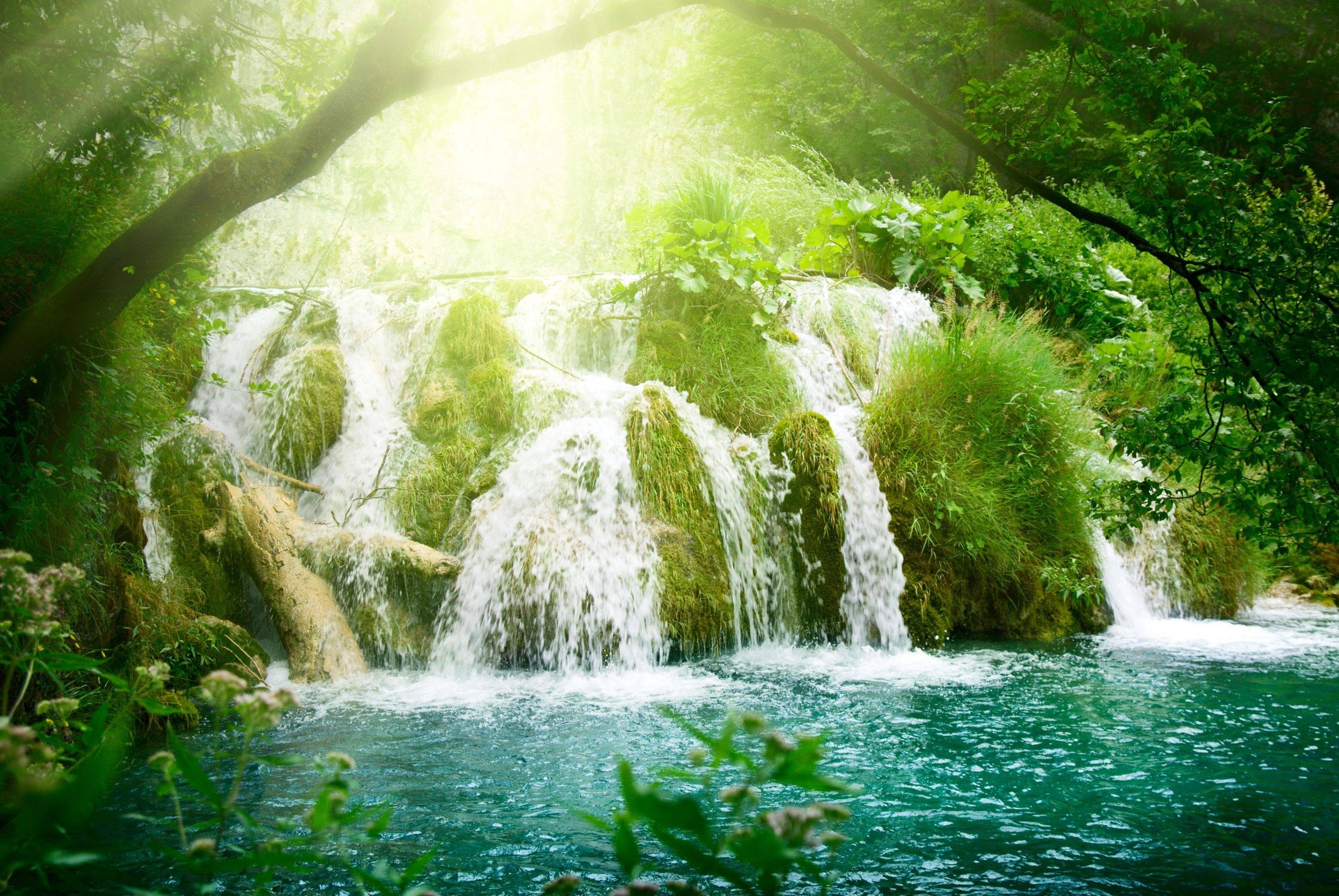 Waterfall Summer HD Wallpaper