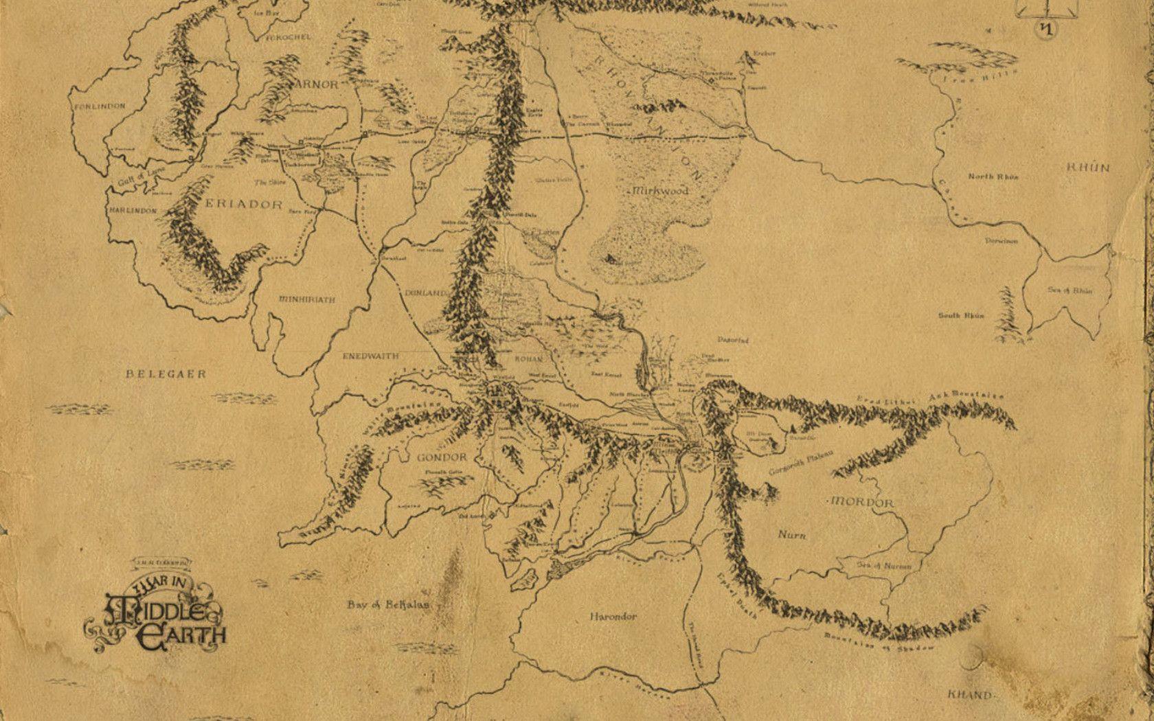 Download wallpapers Vllastelin rings, map, JRR Tolkien, Middle