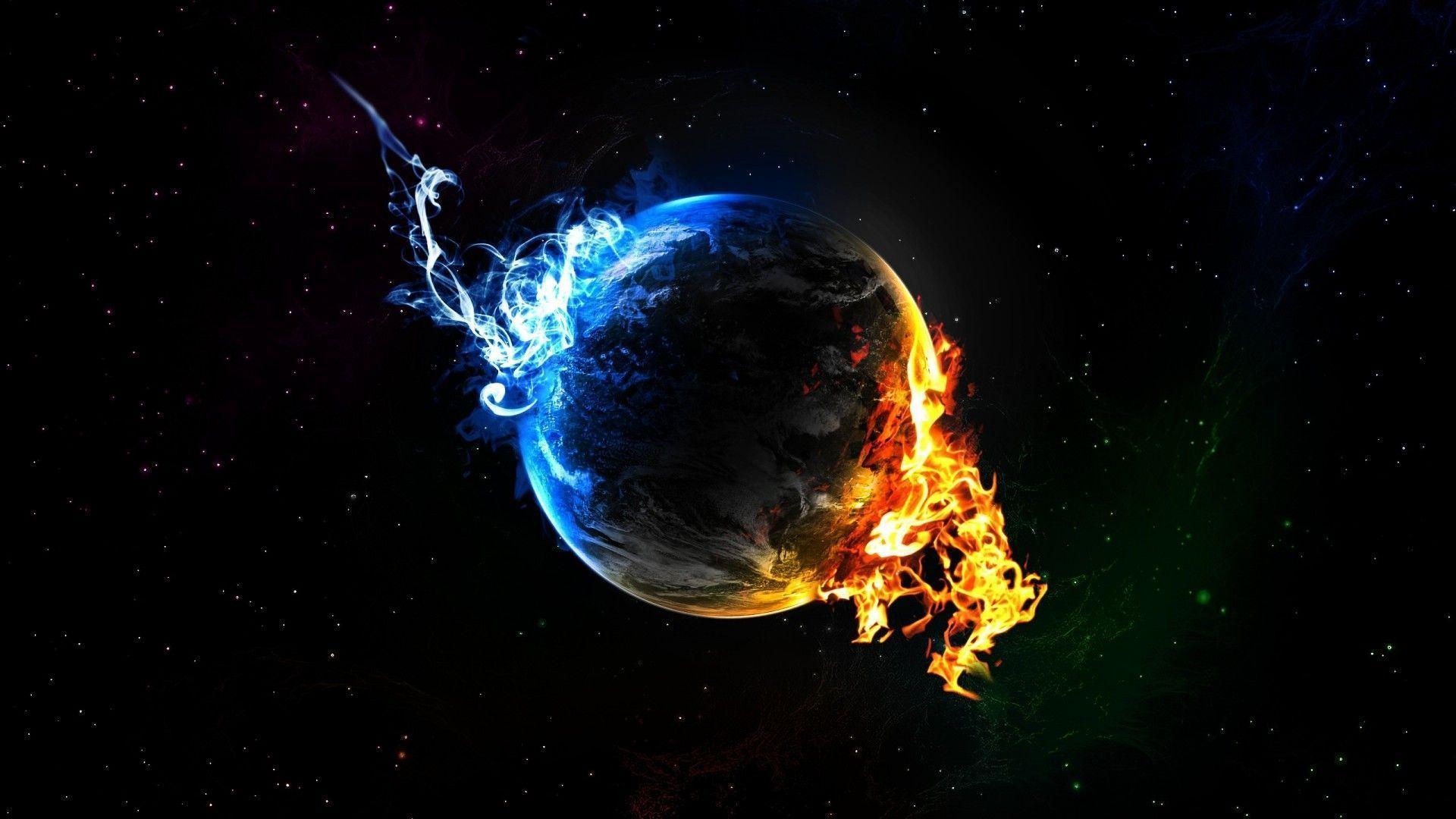 Earth Two Side Cool & Hot Wallpaper, iPhone Wallpaper, Facebook