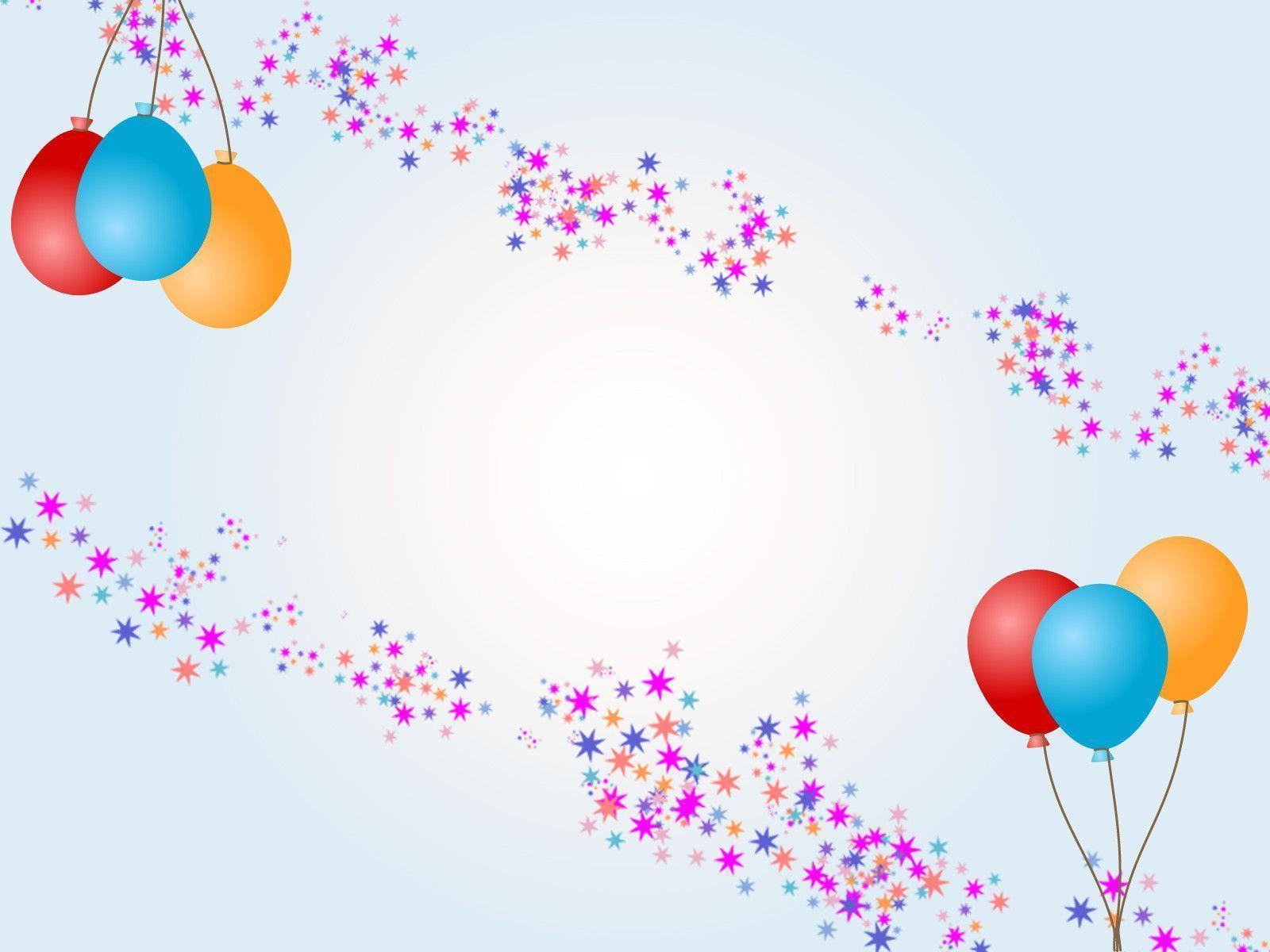 Balloons with Stars for Birthday PPT Background