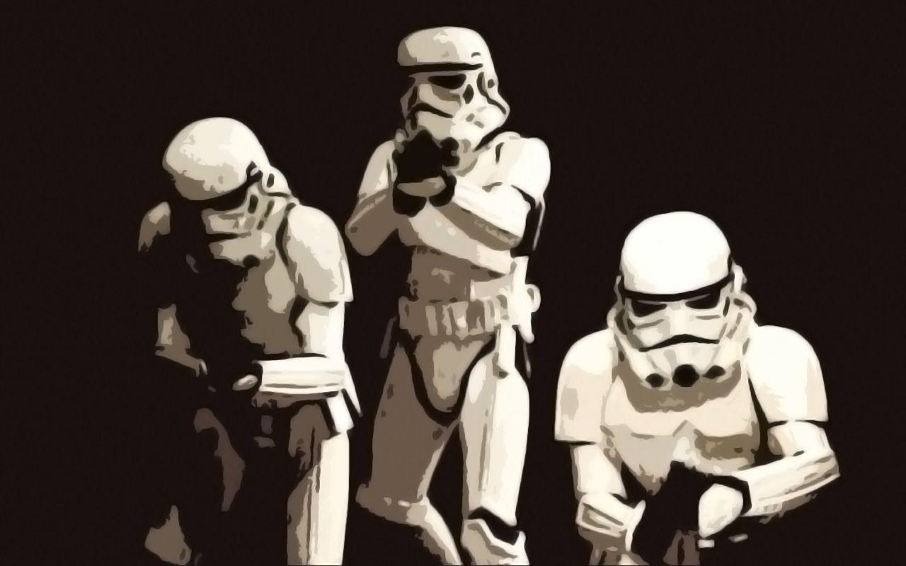The Image of Star Wars Stormtroopers Monochrome 1280x800 HD